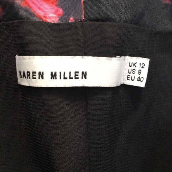 Karen Millen Floral Jumpsuit Size 8 36 bust , 28 waist 40 hips approx 30 inseam - Picture 4 of 8